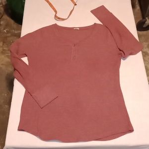 Time And Tru XLG Long Sleeve Shirt Burgundy Wine Color Great Condition